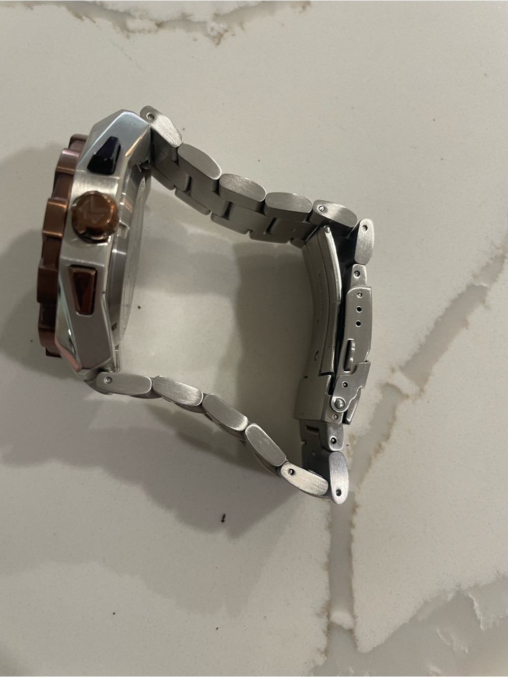 RGMT Men's Chronograph Watch - Brown Bezel, Silver Bracelet - Picture 3 of 4